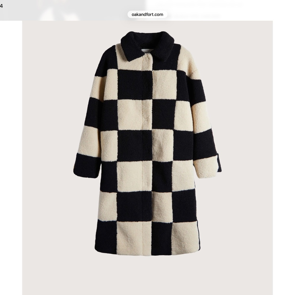 ❤️Oak + Fort chequered Sherpa coat. S/m